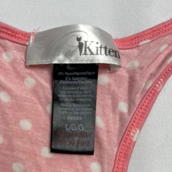 Velvet Kitten Size Large PJ Polka Dot Pink Bow Set - Picture 5 of 5